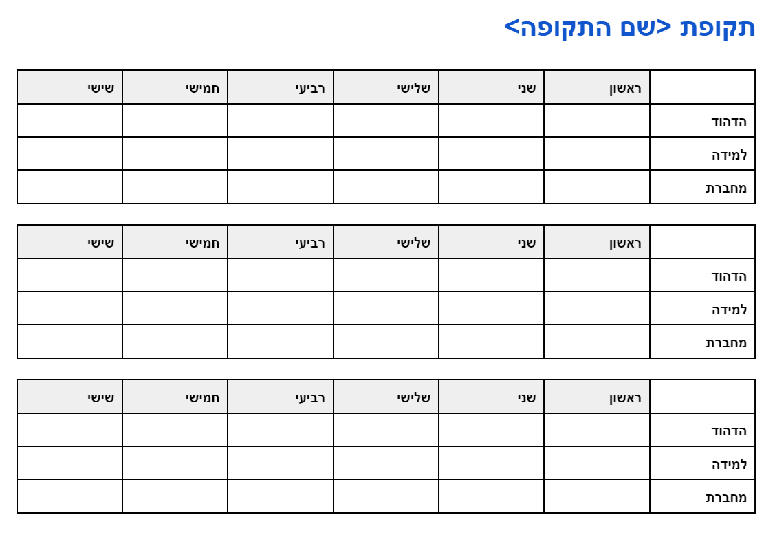 תכנית (סילבוס) תקופה